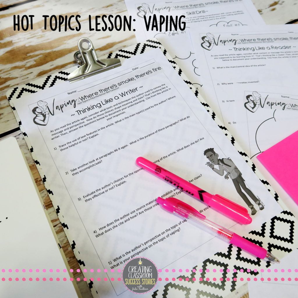 Benefits of Using Hot Topics Info Text Lessons in Class